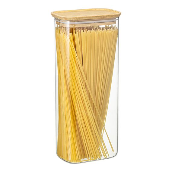Банка для хранения прямоугольная Glass Bamboo, 2 л, Smart Solutions, фото , изображение 6