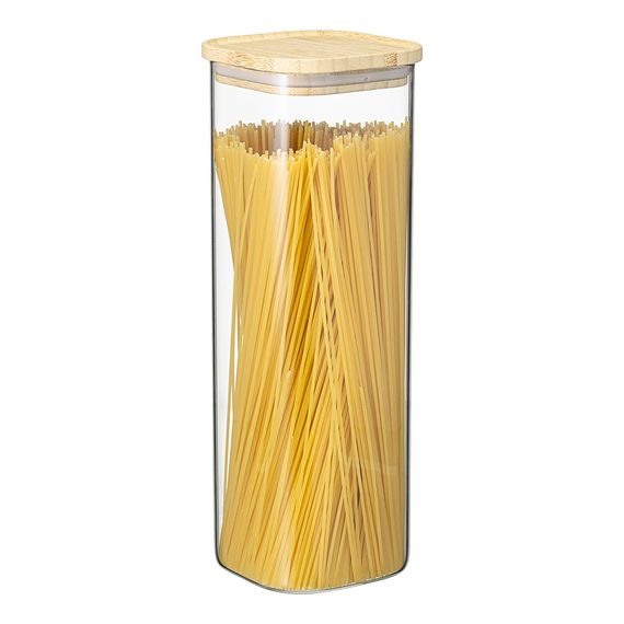 Банка для хранения квадратная Glass Bamboo, 2,2 л, Smart Solutions, фото , изображение 7