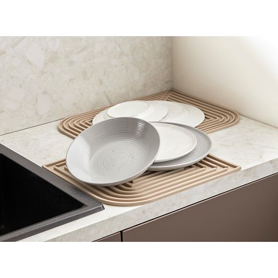 Коврик для сушки посуды Dry Flex, 34,6х44,6 см, бежевый, Smart Solutions, фото , изображение 2