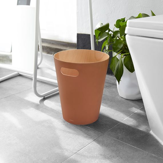 Корзина для мусора Woodrow, 7,5 л, коричневая, Umbra, фото , изображение 3