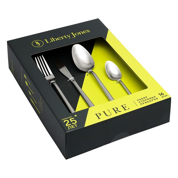 Набор столовых приборов Pure, серебристые матовые, 16 пред., Liberty Jones, фото , изображение 10