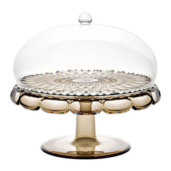 Блюдо для торта с крышкой Vanity, 30 см, коричневое, Guzzini, фото 