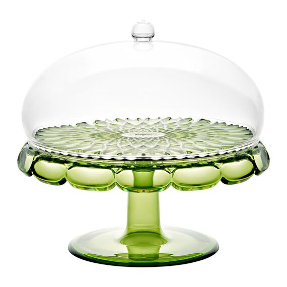 Блюдо для торта с крышкой Vanity, 30 см, зеленое, Guzzini, фото 