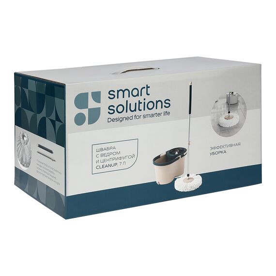 Швабра с ведром и центрифугой Cleanup, 7 л., Smart Solutions, фото , изображение 22