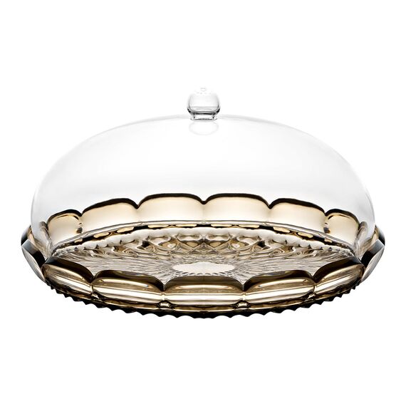 Блюдо сервировочное с крышкой Vanity, 30 см, коричневое, Guzzini, фото 