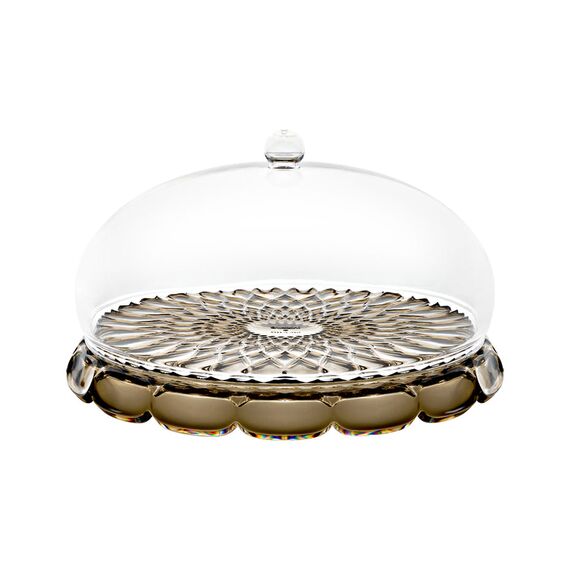 Блюдо сервировочное с крышкой Vanity, 30 см, коричневое, Guzzini, фото , изображение 4