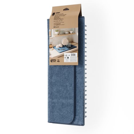 Коврик для сушки посуды Udry, 46х61 см, синий, UMBRA, фото , изображение 14