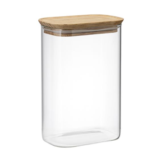 Банка для хранения прямоугольная Glass Acacia, 1,3 л, Smart Solutions, фото 