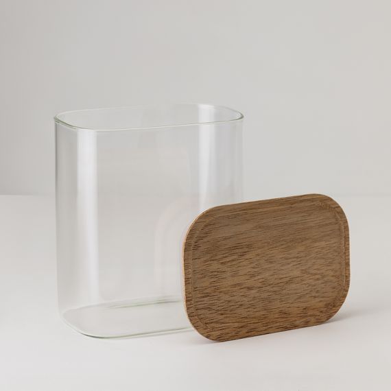 Банка для хранения прямоугольная Glass Acacia, 950 мл, Smart Solutions, фото , изображение 5