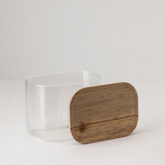 Банка для хранения прямоугольная Glass Acacia, 600 мл, Smart Solutions, фото , изображение 5