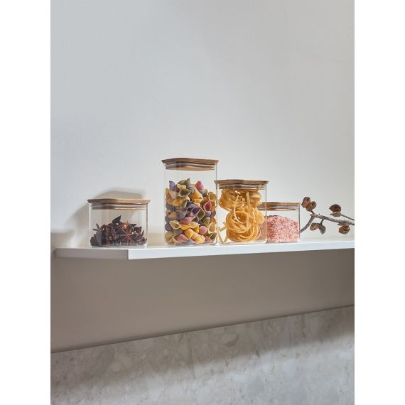 Банка для хранения прямоугольная Glass Acacia, 950 мл, Smart Solutions, фото , изображение 3