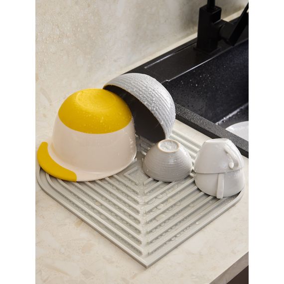 Коврик для сушки посуды Dry Flex, 34,5х31,5 см, графит, Smart Solutions, фото , изображение 3