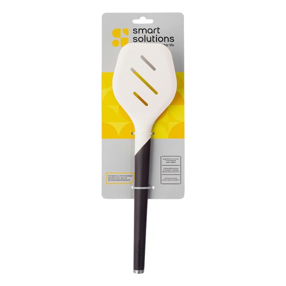 Лопатка с прорезями SmartChef, 32 см, бежевая/бордовая, Smart Solutions, фото , изображение 7