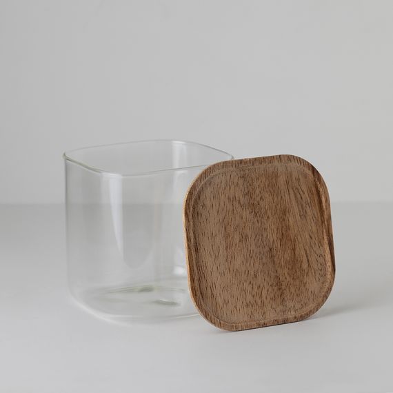Банка для хранения квадратная Glass Acacia, 800 мл, Smart Solutions, фото , изображение 5