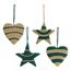 Набор елочных украшений Trendy stripes из джута и гофрированного картона из коллекции New Year Essential, 4 шт., Tkano, фото 