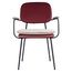 Стул с подлокотниками и контрастным кантом Pea, велюр, бордовый/бежевый, Bergenson Bjorn, фото , изображение 2
