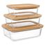 Набор контейнеров для запекания и хранения Eco Store с крышками из бамбука, 3 шт., Smart Solutions, фото 